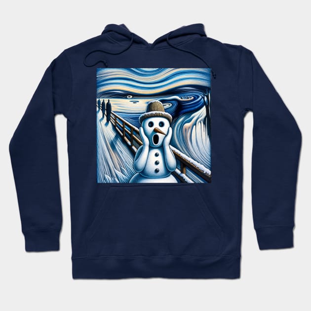 Frosty Frenzy: The Snowman’s Scream Hoodie by Edd Paint Something